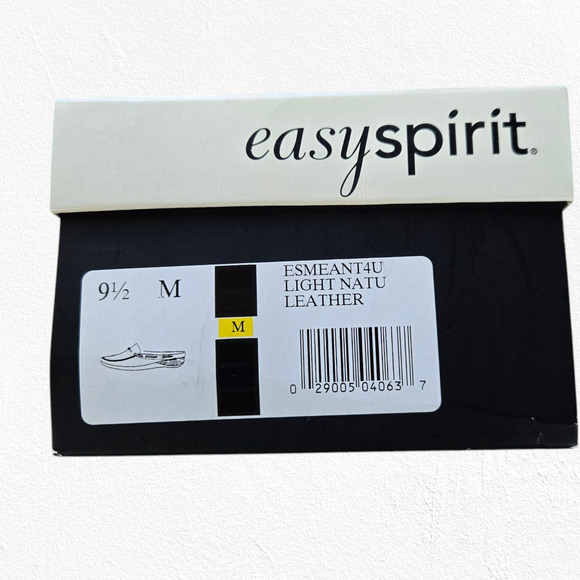 Y2K Easy Spirit Natural Beige Slip On Square Toe Classic Mule Loafer Size 9.5 - Picture 10 of 10